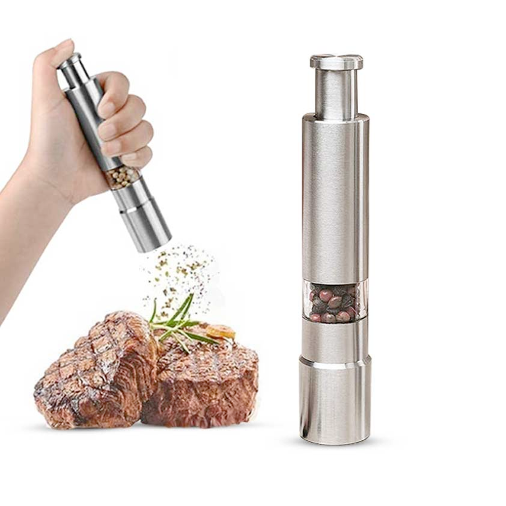 1 Pc Stainless Steel Salt Herb Pepper Mill Grinder