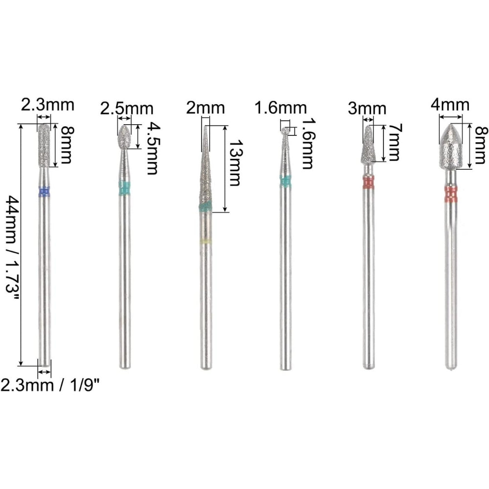 10pcs Nail Drill Bits Set 1/9" Shank Tungsten Carbide Cuticle Polishing Nail Bit for Removing Acrylic Gel Nails Cuticle