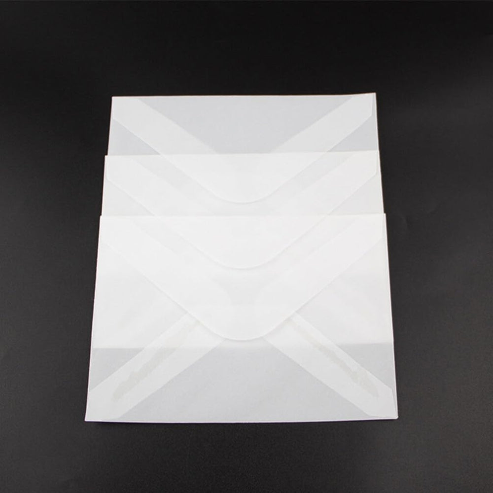 10pcs Translucent Paper Vellum Envelopes,V Flap Invitation Envelopes for Birthday, Weddings, Graduations, Greeting Cards