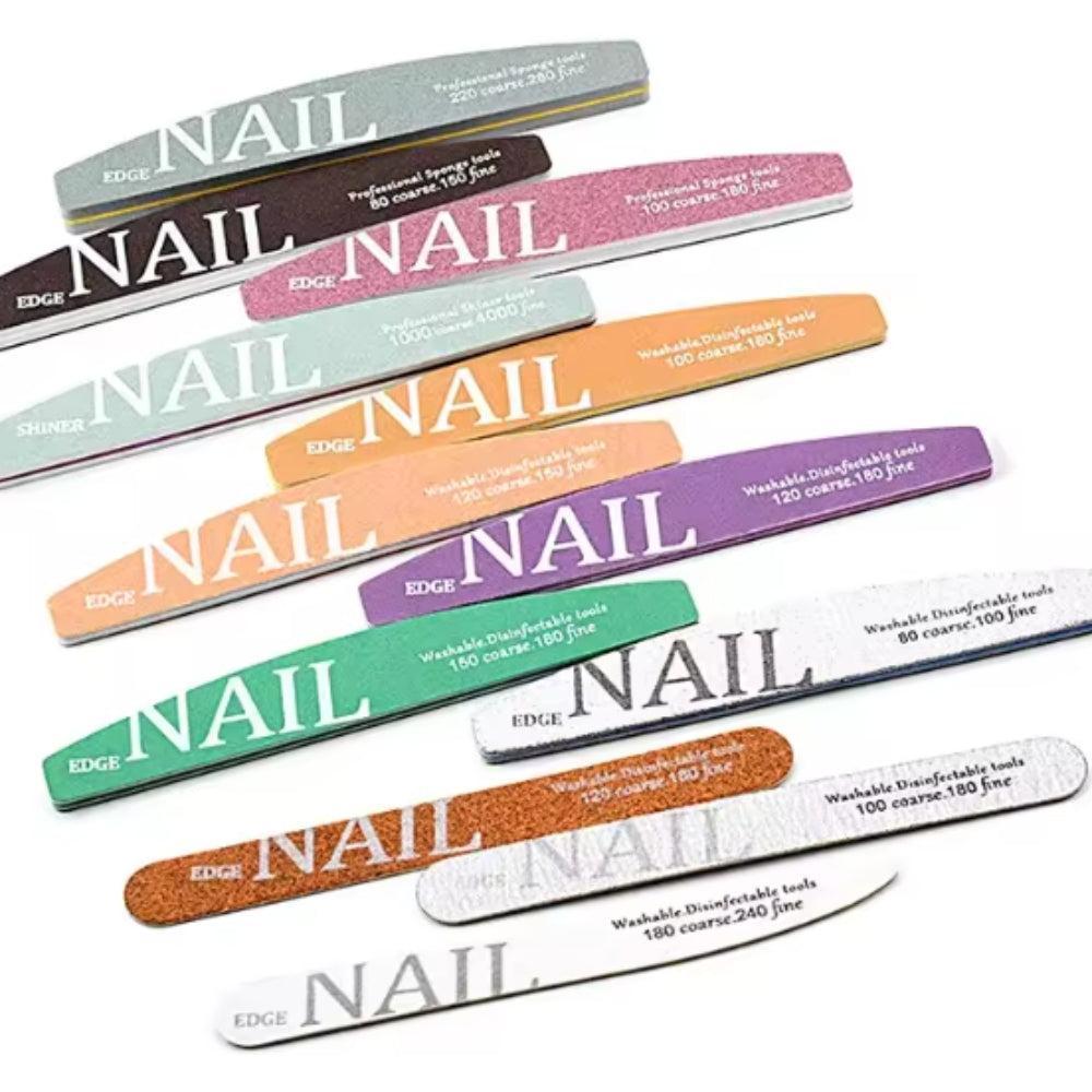 12 Pieces Professional Nail Files, Various Sizes Sanding Files, Nail Files, DIY Salon Tools