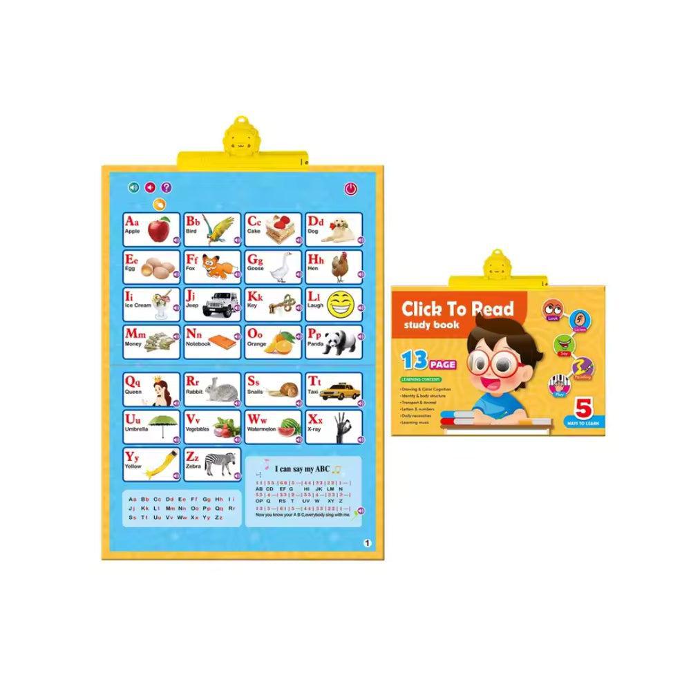 13 in 1 Kids Electronic Talking Poster Alphabet Wall Chart Interactive Click to Read Learning Books Toy for Early Education