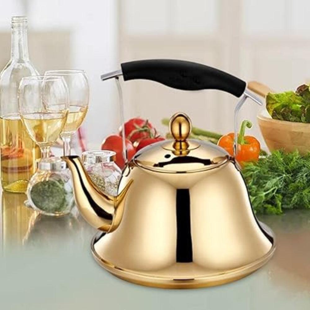 1L Whistling Kettle Picnic Tea Pot Teapot Kettle for Kitchen Golden