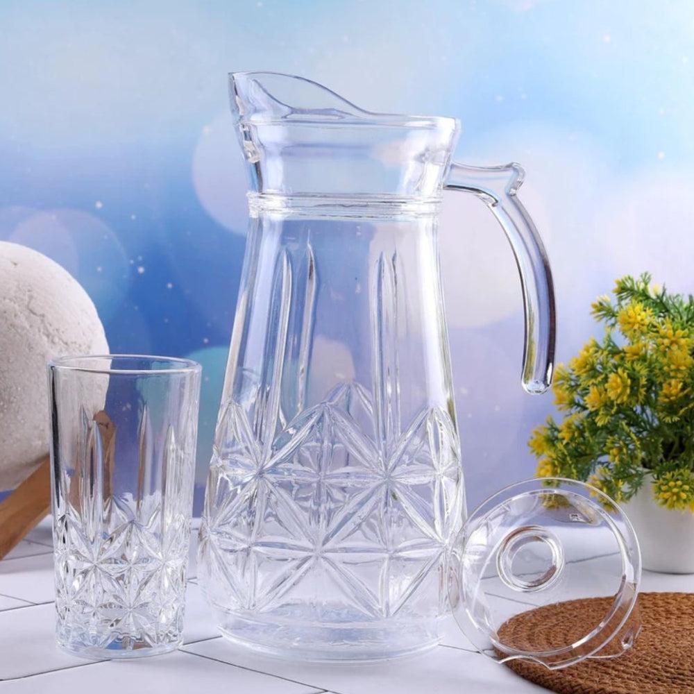 1Pc Glass Jug And 6Pcs Glass Cup Set