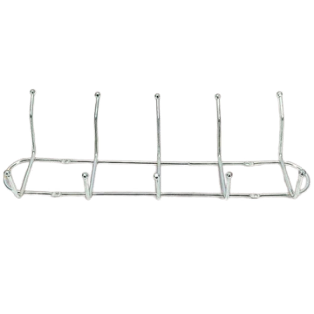 1pc Stainless Steel Double-Row Hook Rustproof Nail Metal Hanger for Pans Cups Bags and Towels for Kitchen Bathroom and Closet Organization