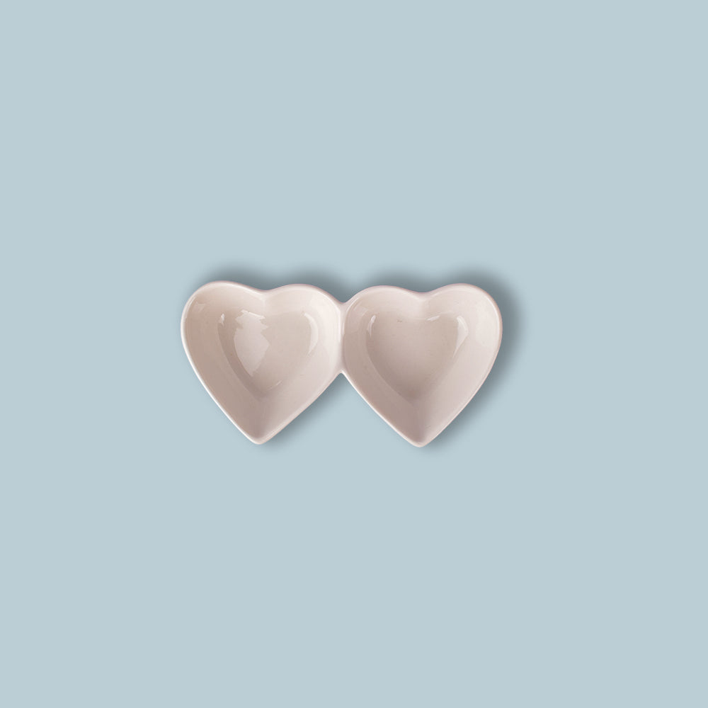 2 Heart Shaped Bowls 12x6.5cm