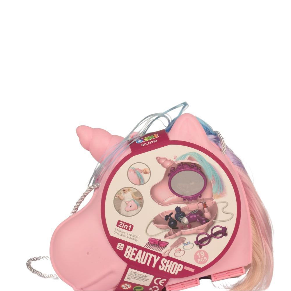 2-In-1 Beauty Set Unicorn Bag Play Set