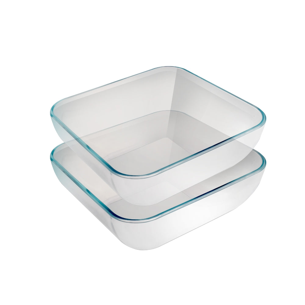 2 Pcs Glass Baking Dishes Glass Pan Cooking Dish Casserole Dish Rectangular Baking Pan Lasagna Pans Glass Oven Bakeware 20 cm