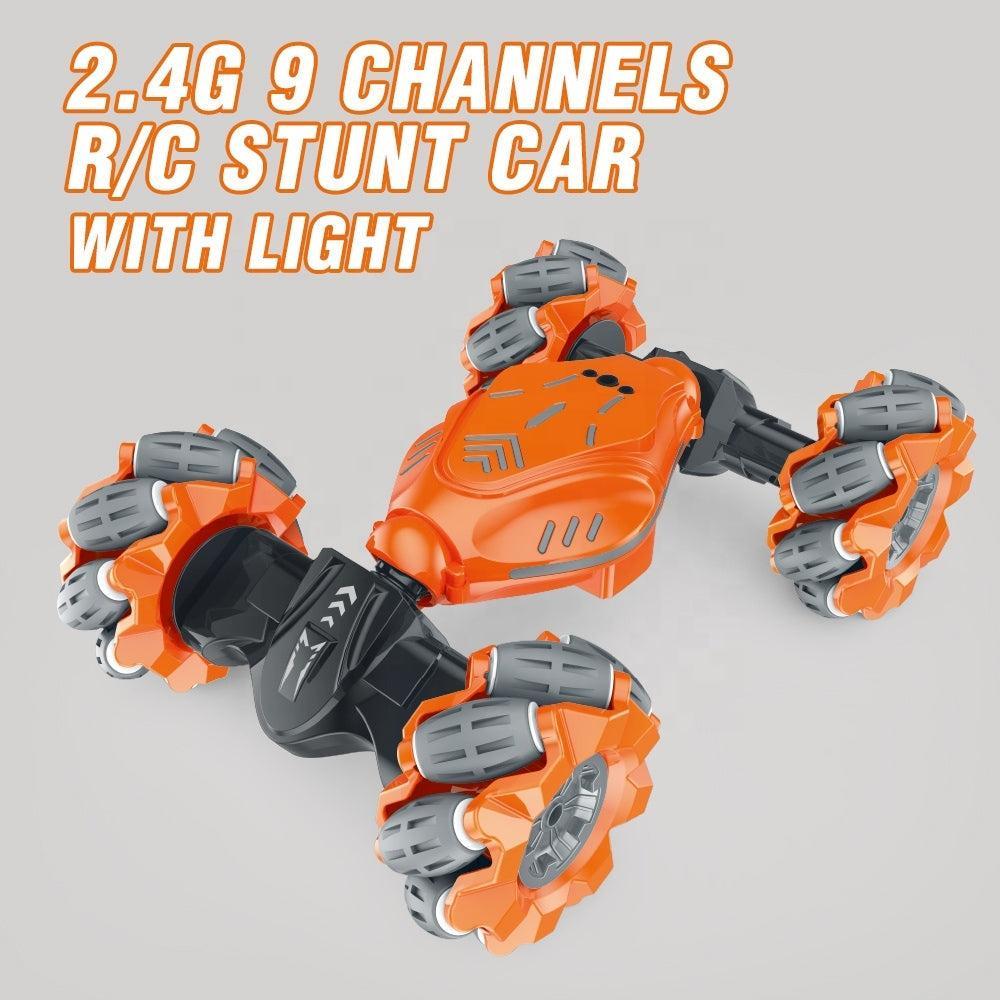 2.4G Wireless Control 9 Channels Hand Gesture Remote Control Stunt Car with Light Twist Car for Kids Outdoor Fun Action Vehicle