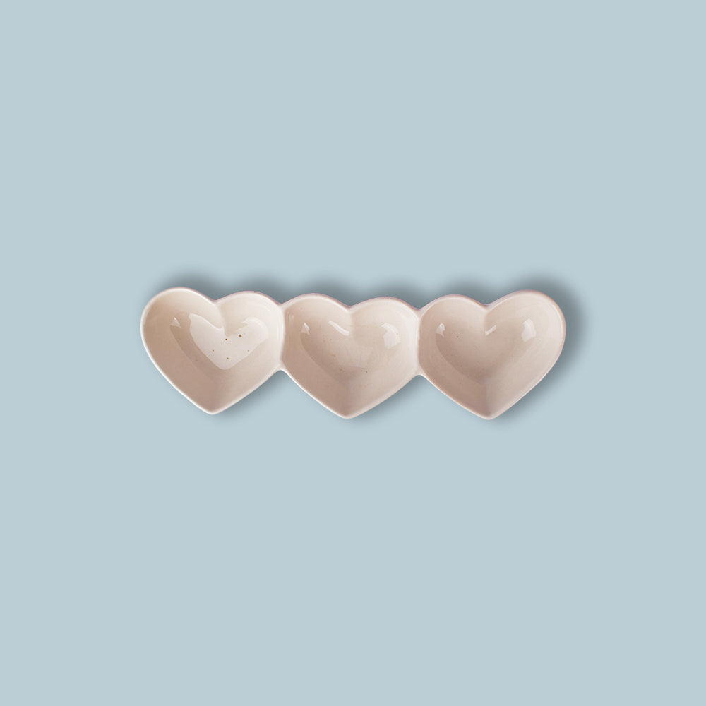 3 Heart shaped Bowls 24x7cm