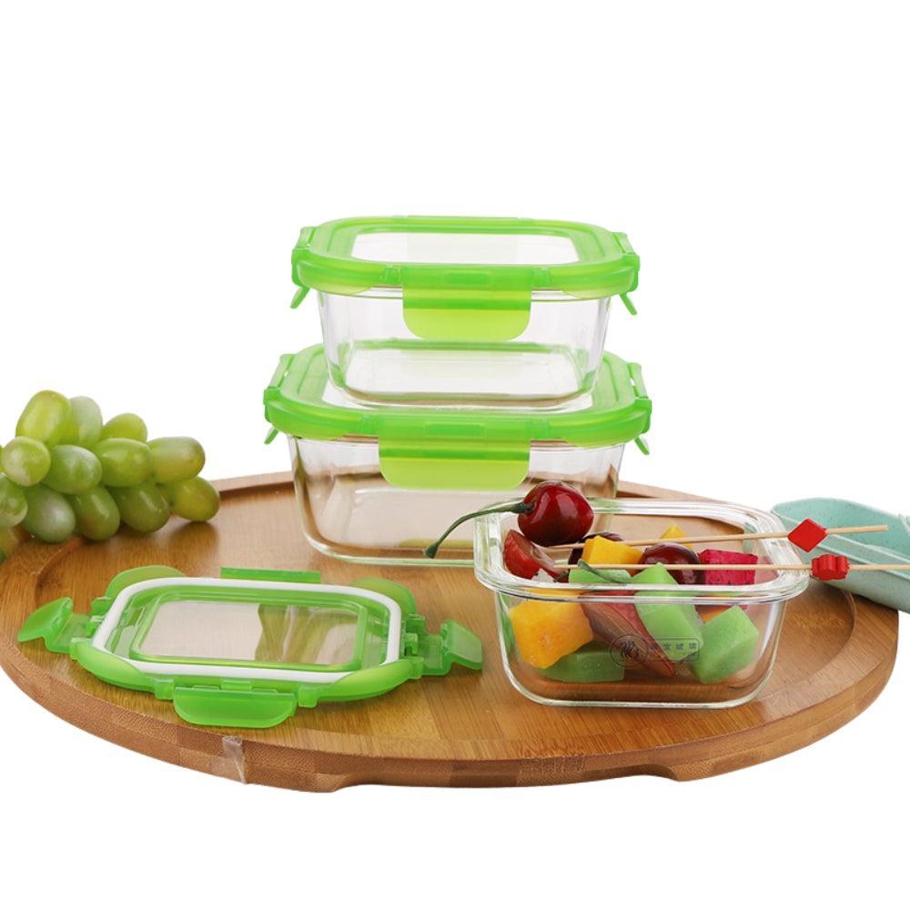 3 Pcs Glass Food Fresh Preservation Box
