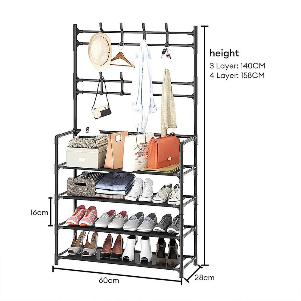 3/4 Layers Hall Tree Shoe Rack Clothes