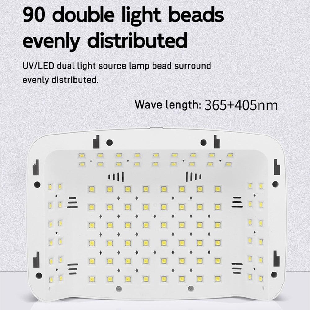 380W UV LED Dual Light Source Nail Lamp Intelligent Induction Timed Feature Special Light Therapy Machine for Home Use Includes