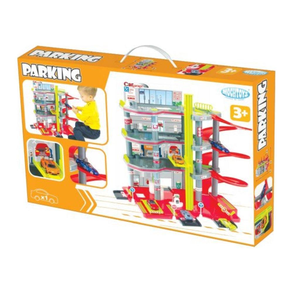 4-level parking lot with a Mochtoys car
