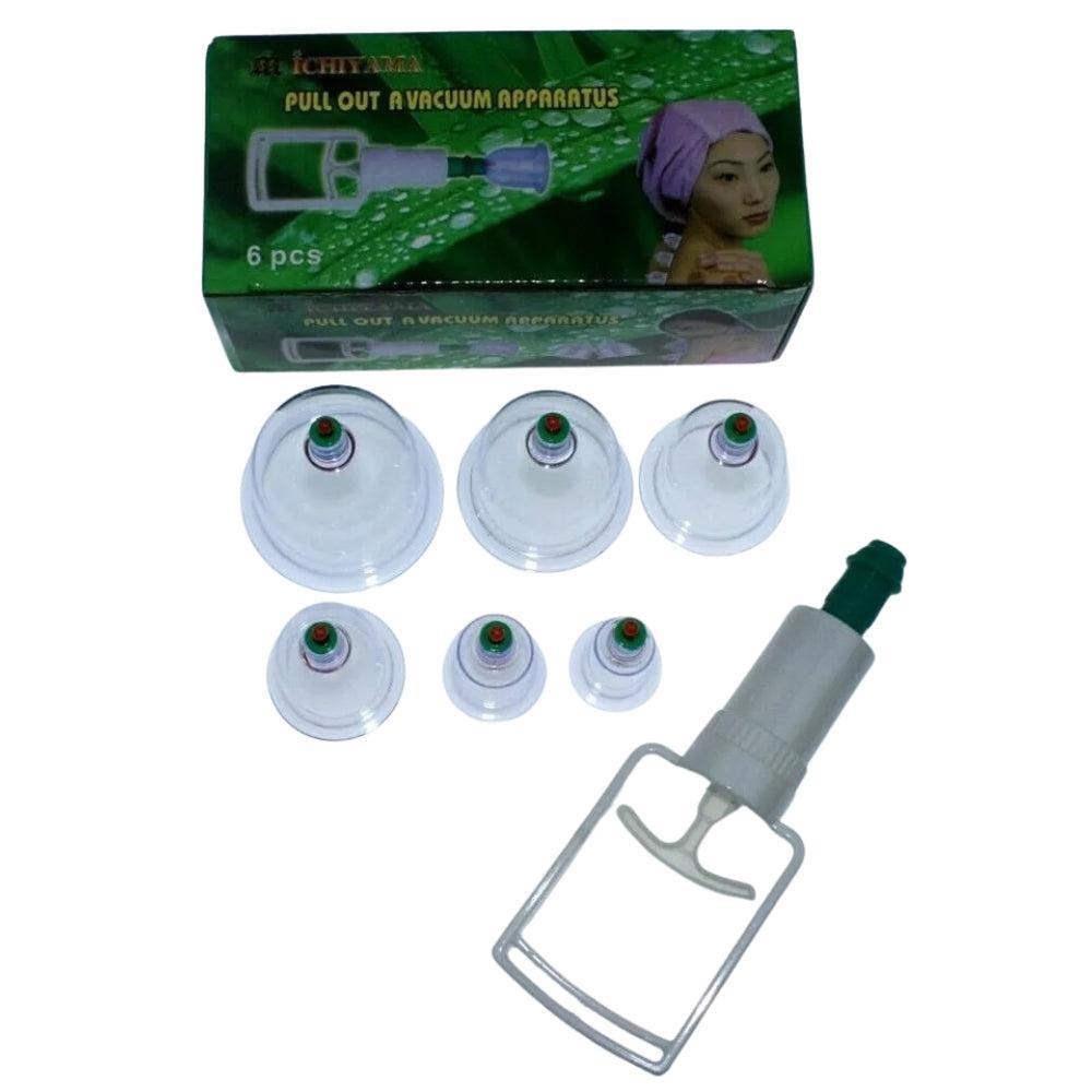 6 Cups Pump Vacuum Cupping Acupuncture Hijama Chinese Therapy Treatment Suction