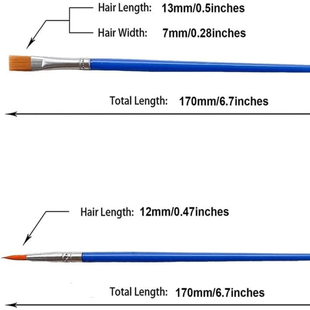 6 Pieces Set of Brushes Short-Handled Oil Brush Oil Acrylic Watercolor Detail Painting