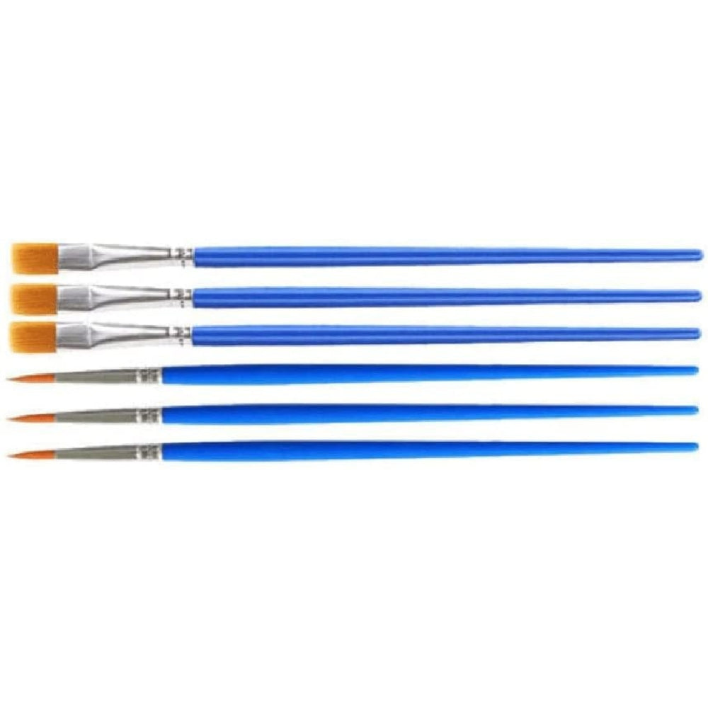 6 Pieces Set of Brushes Short-Handled Oil Brush Oil Acrylic Watercolor Detail Painting
