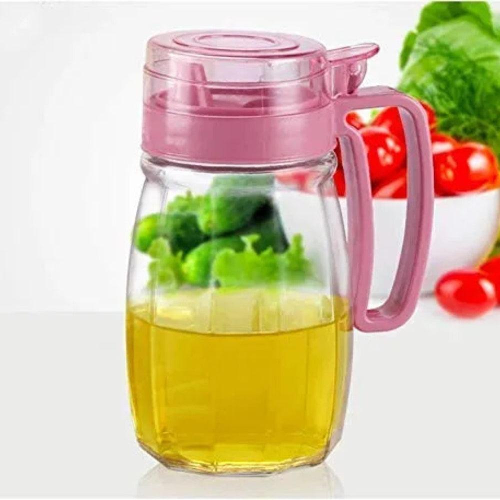 600ml Oil drum glass household oil storage tank large vegetable oil bottle edible oil kitchen transparent device puts oil pot