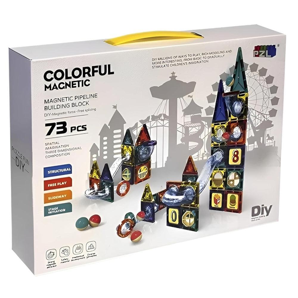 73 PCS Building Blocks Magnet Toys for Kids,3D Magnet Puzzles Stacking Blocks for Boys Girls,Huge