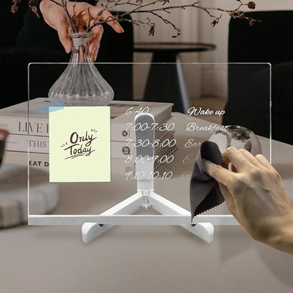 A4 Paper Size Lamp 7.95 x 11.81 Rewritable Night Light with 7 Pens LED Acrylic Memo Board Portable Writing,Drawing Baby Sleeping Bedside Table Lamp for Kitchen Christmas Souvenir for Kids