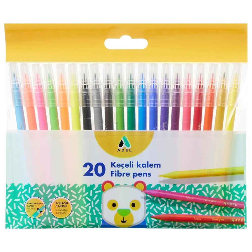 ADEL Fibre Pens – 20 Colours