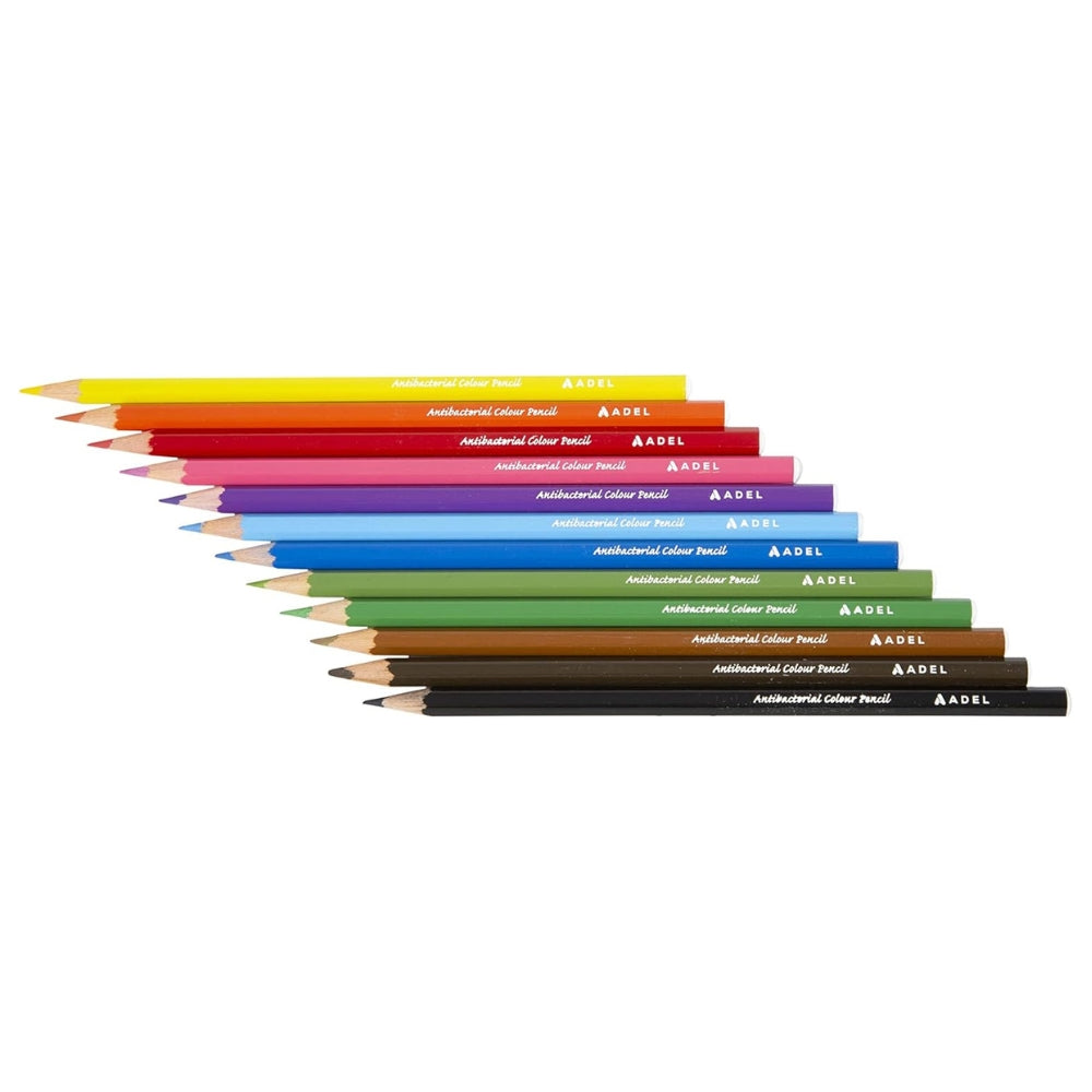 Adel Antibacterial Color Pencils Blister Pack 12pcs
