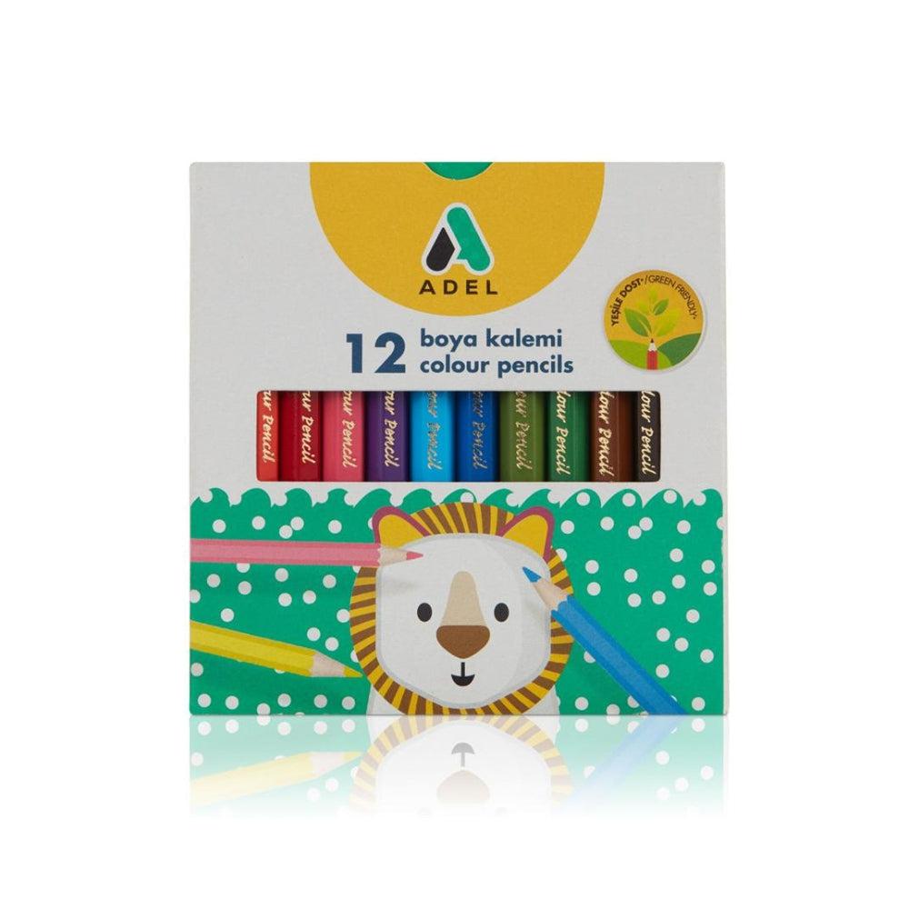 Adel Crayons Cardboard Box 12 Colors Half Size