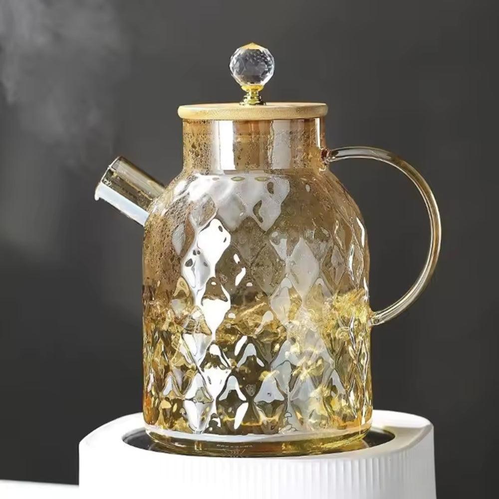 Amber Teapot with Bamboo Lid