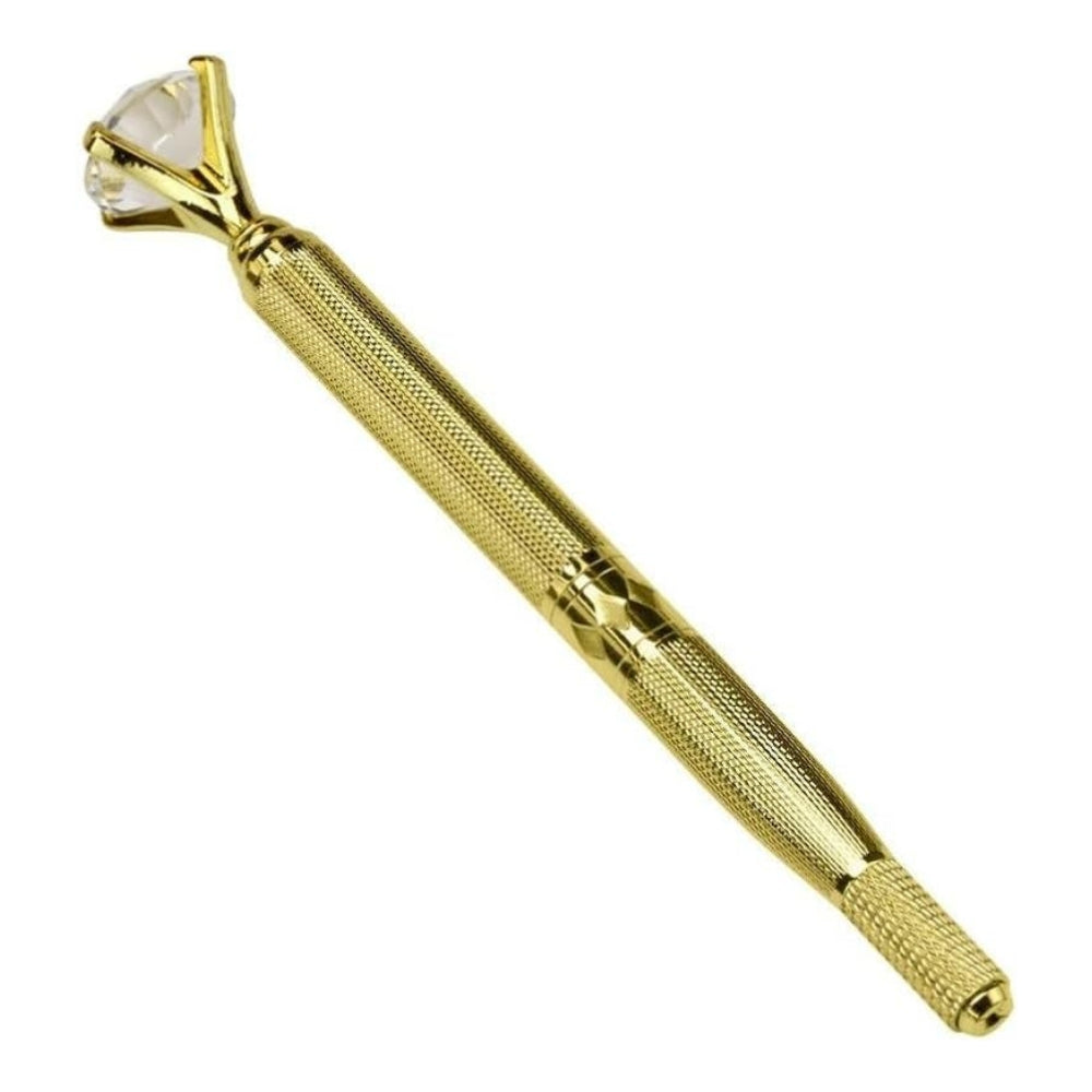 Amury Diamond Professional Permanent Makeup Double Head Microblading Manual Pen For Eyebrow Tattoo (Golden)