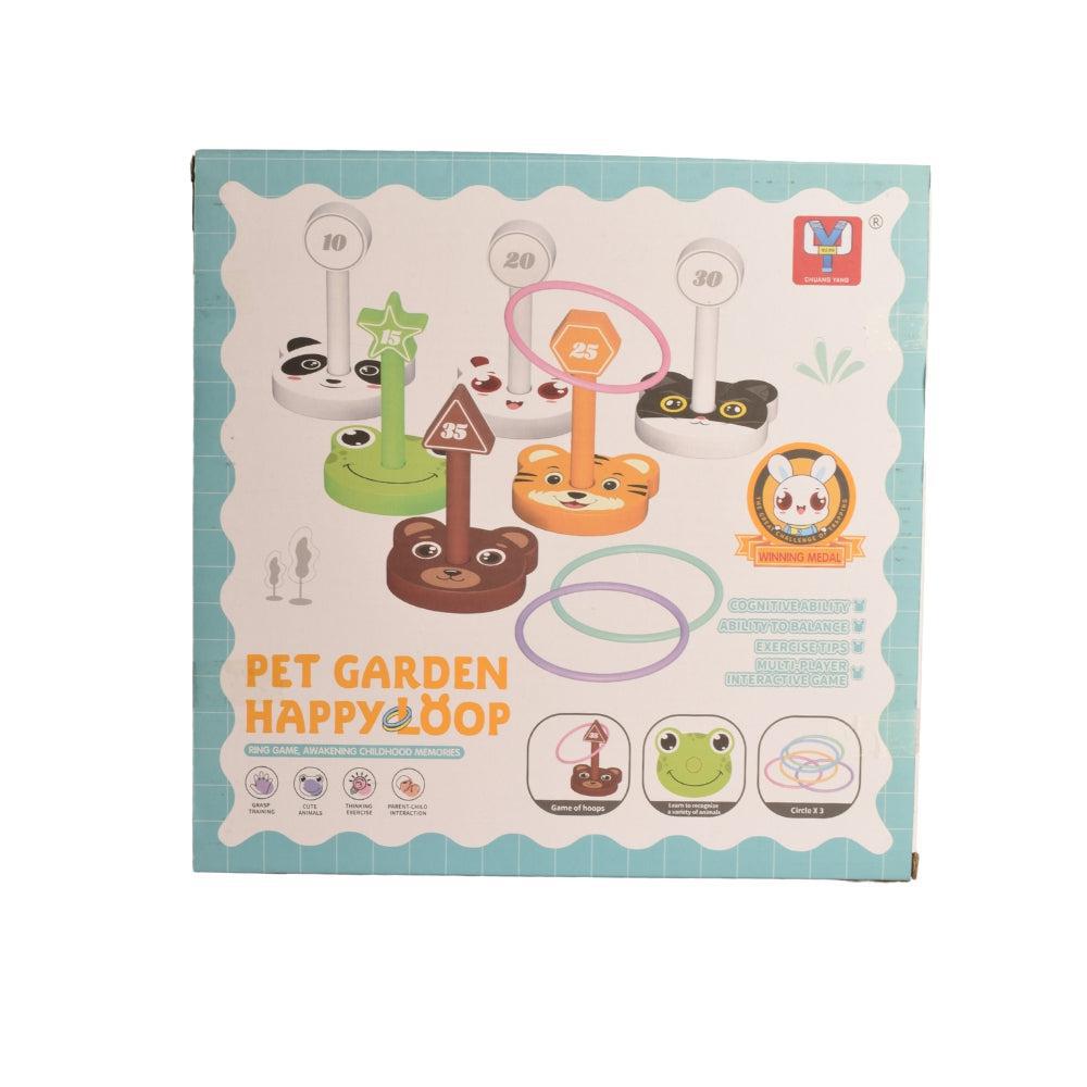 Animal Ring Toss Game - Family Rope Quoits Garden Game - Made of 100% Eco-Friendly Natural Wood - Plastic Free - Indoor & Outdoor Game for Toddler & Kids Ages 3+