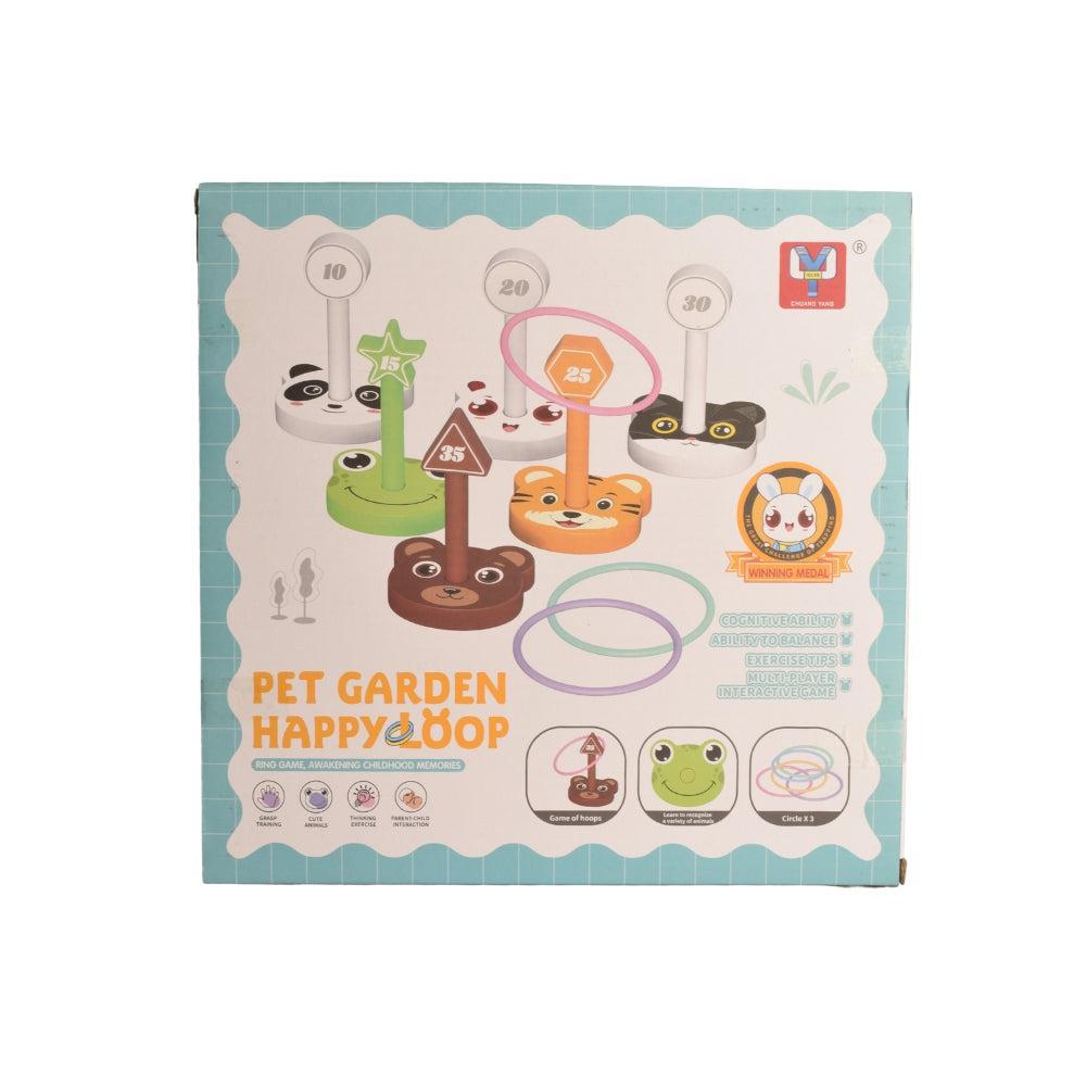 Animal Ring Toss Game - Family Rope Quoits Garden Game - Made of 100% Eco-Friendly Natural Wood - Plastic Free - Indoor & Outdoor Game for Toddler & Kids Ages 3+