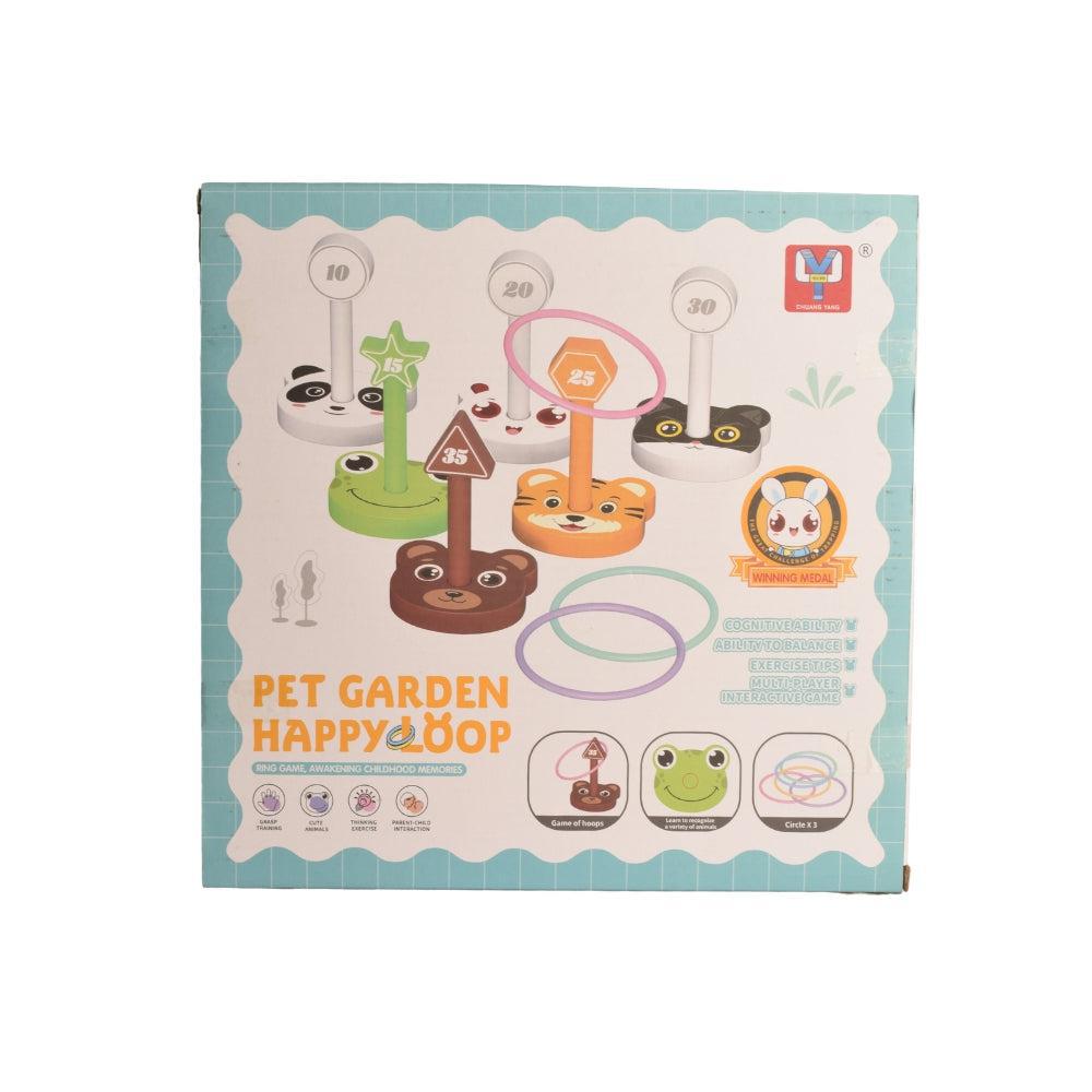 Animal Ring Toss Game - Family Rope Quoits Garden Game - Made of 100% Eco-Friendly Natural Wood - Plastic Free - Indoor & Outdoor Game for Toddler & Kids Ages 3+