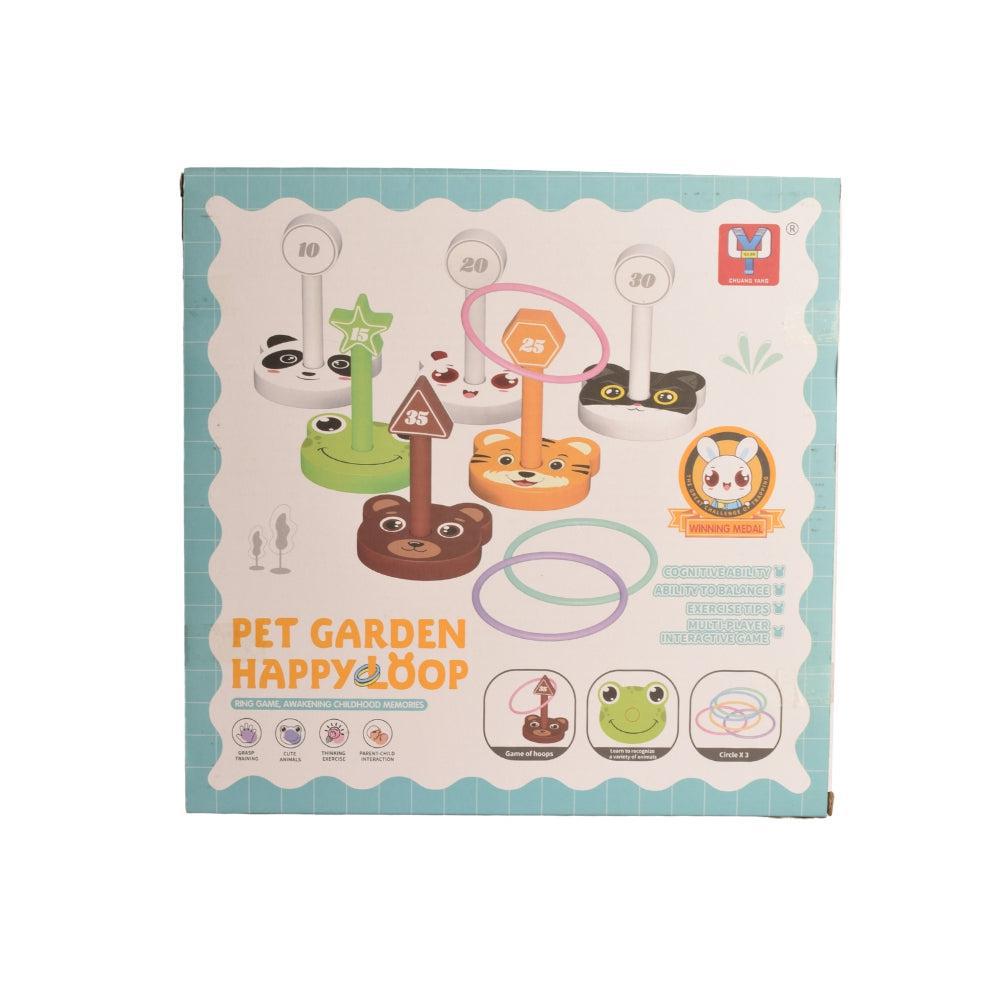 Animal Ring Toss Game - Family Rope Quoits Garden Game - Made of 100% Eco-Friendly Natural Wood - Plastic Free - Indoor & Outdoor Game for Toddler & Kids Ages 3+