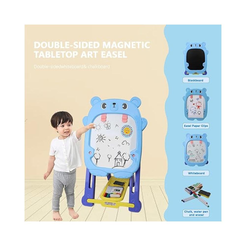 Art Easel for Kids, Double Sided Art Drawing Board with Board for Whiteboard, Toddler Easel with Painting Accessories for Boys and Girls