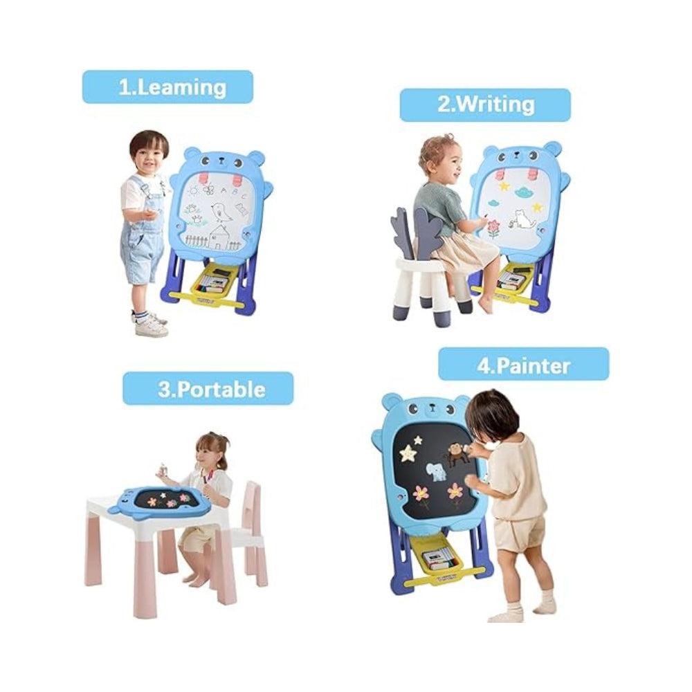 Art Easel for Kids, Double Sided Art Drawing Board with Board for Whiteboard, Toddler Easel with Painting Accessories for Boys and Girls