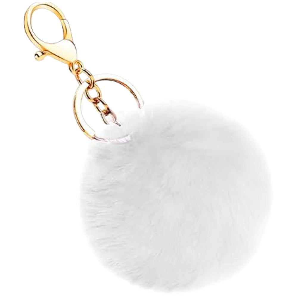Artificial Rabbit Fur Keychain Fluffy Ball Pom Pom Key Chain Bags Suitcase Backpacks Accessories Charm Car Keychain Keyring for Women Girls