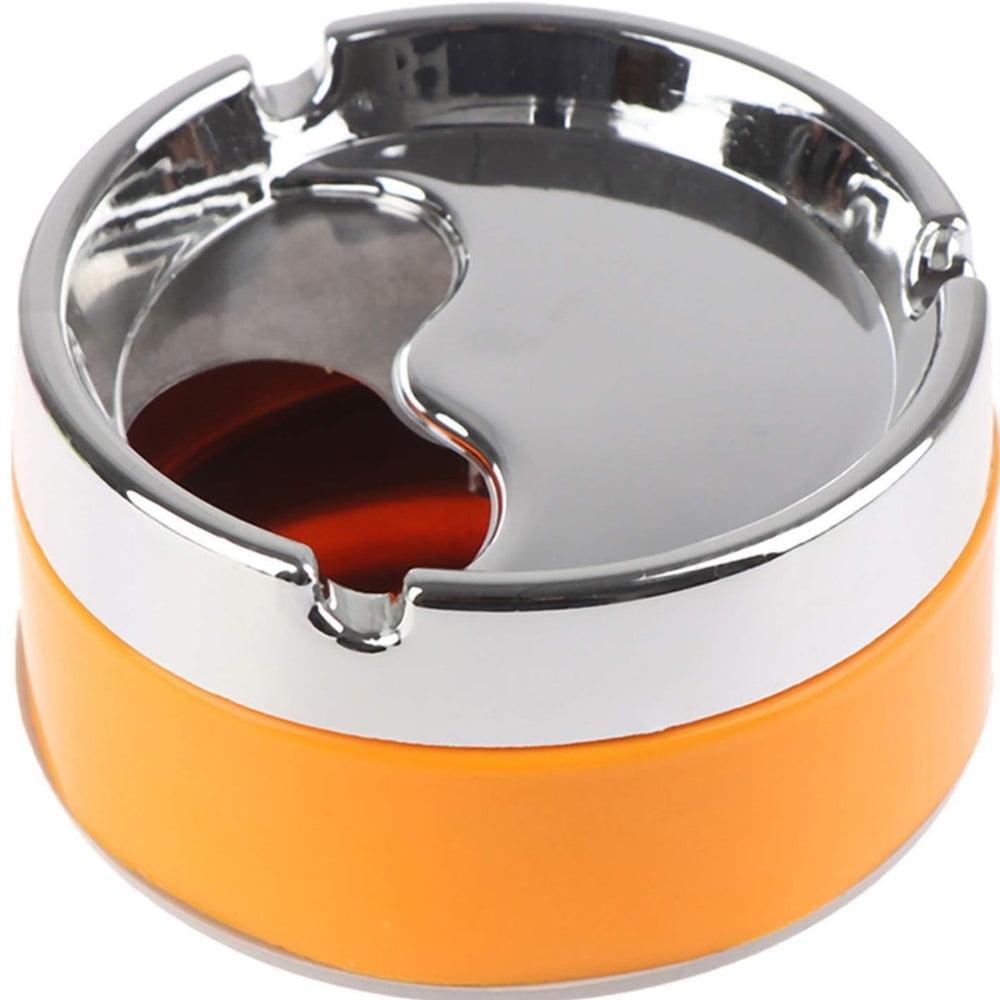 Ashtray 1pc Stainless Steel Orange Detachable Rotatable Lid 360 Degree Free Rotation Resistance Cigarette