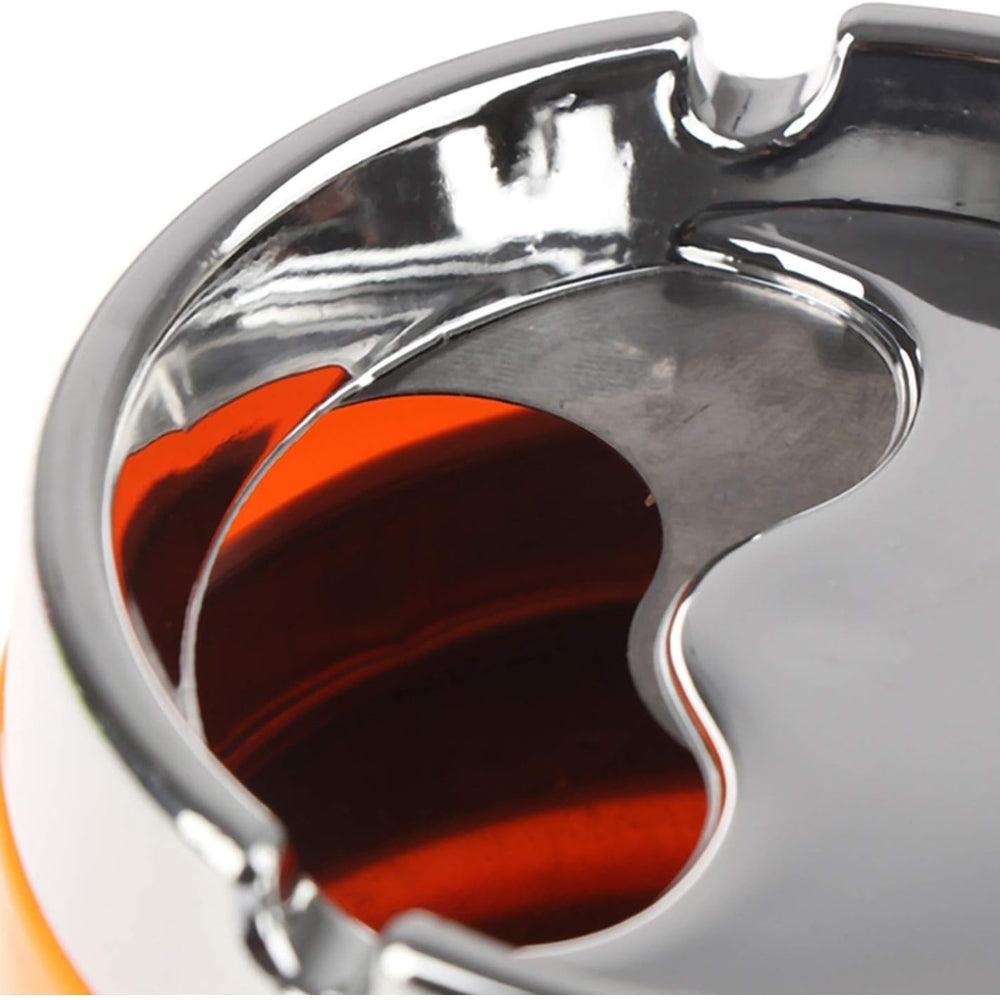 Ashtray 1pc Stainless Steel Orange Detachable Rotatable Lid 360 Degree Free Rotation Resistance Cigarette