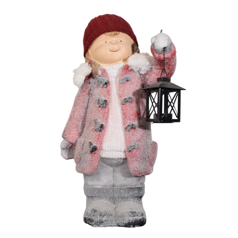 Autumn Girl Figurine with Maple Leaves