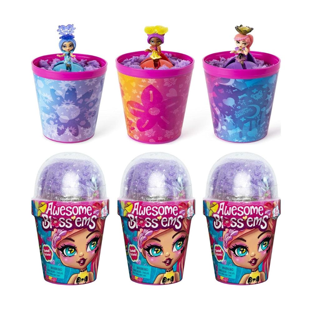 Awesome Bloss’EMS, 3-Pack Of Magical Growing Flower-Themed Scented Collectible Dolls (Styles May Vary)