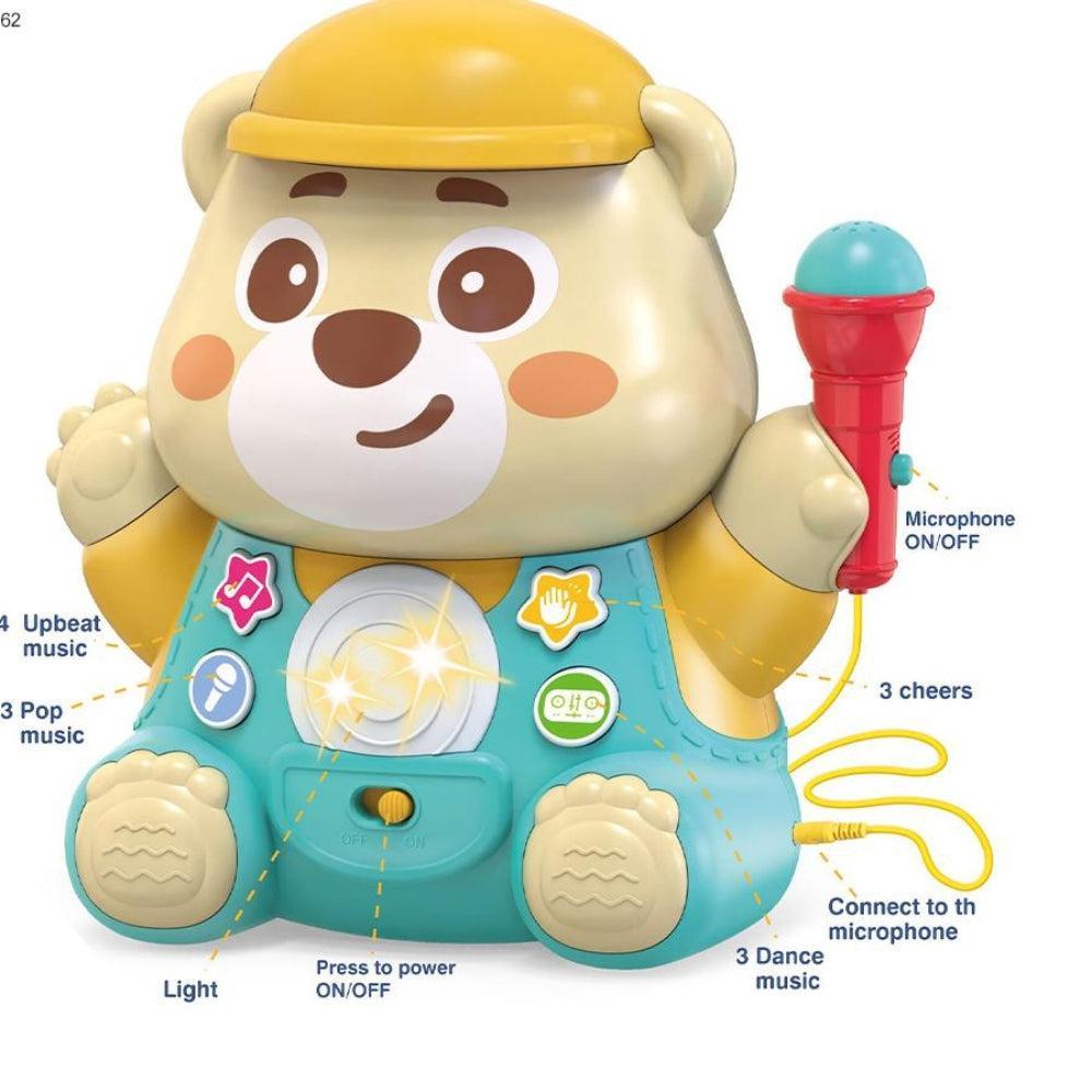 Baby Musical Instruments Montessori Musical Toys Cartoon Bear Plastic Karaoke Microphones Educational Music Toy Bear