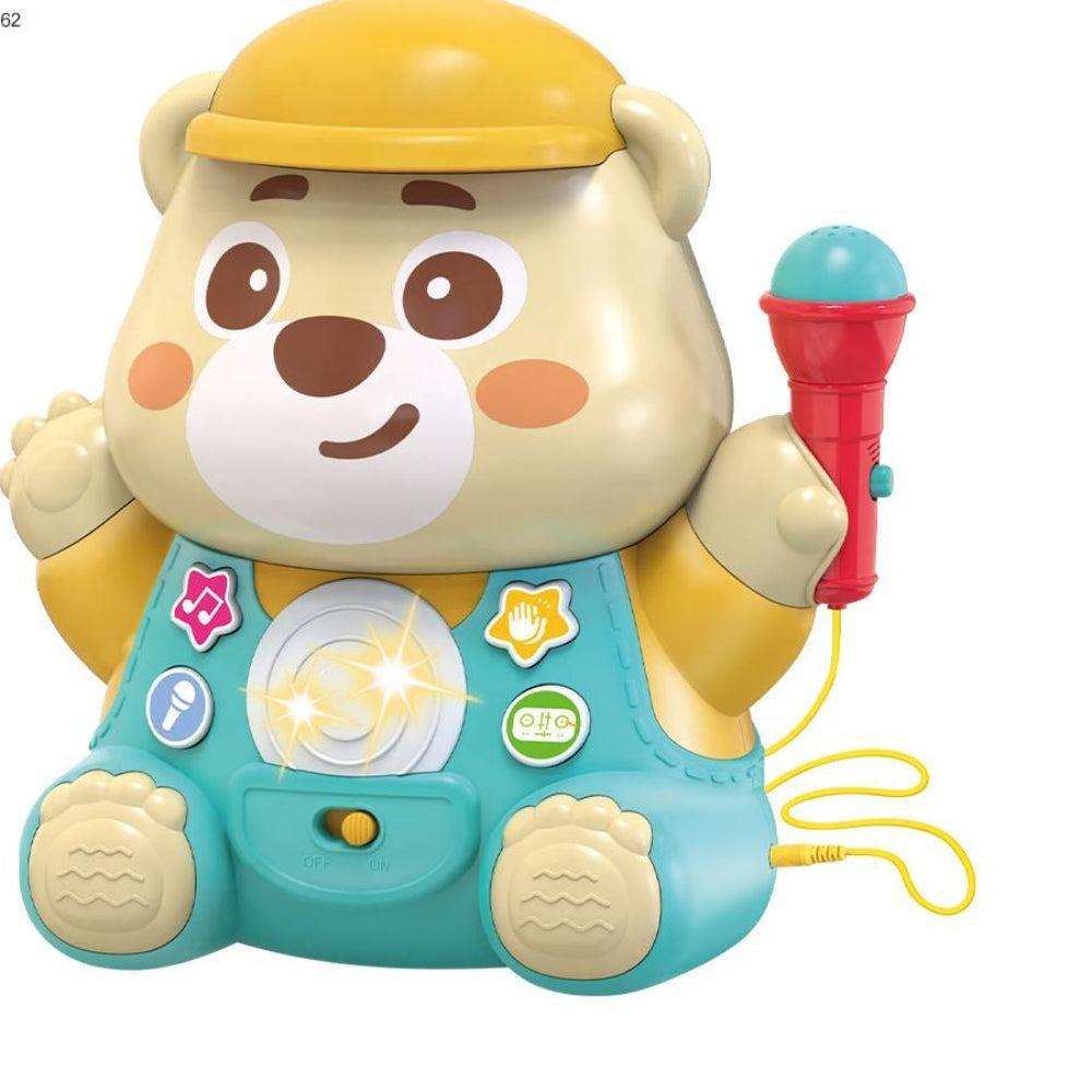Baby Musical Instruments Montessori Musical Toys Cartoon Bear Plastic Karaoke Microphones Educational Music Toy Bear