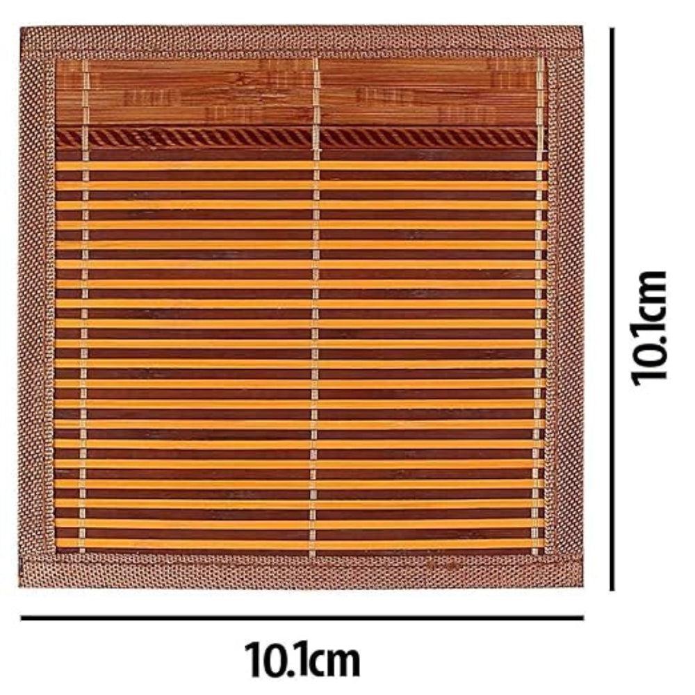 Bamboo Coasters Heat Pad Mix & Match Pattern | 10.1 cm X 10.1 cm | 6 Pcs Set