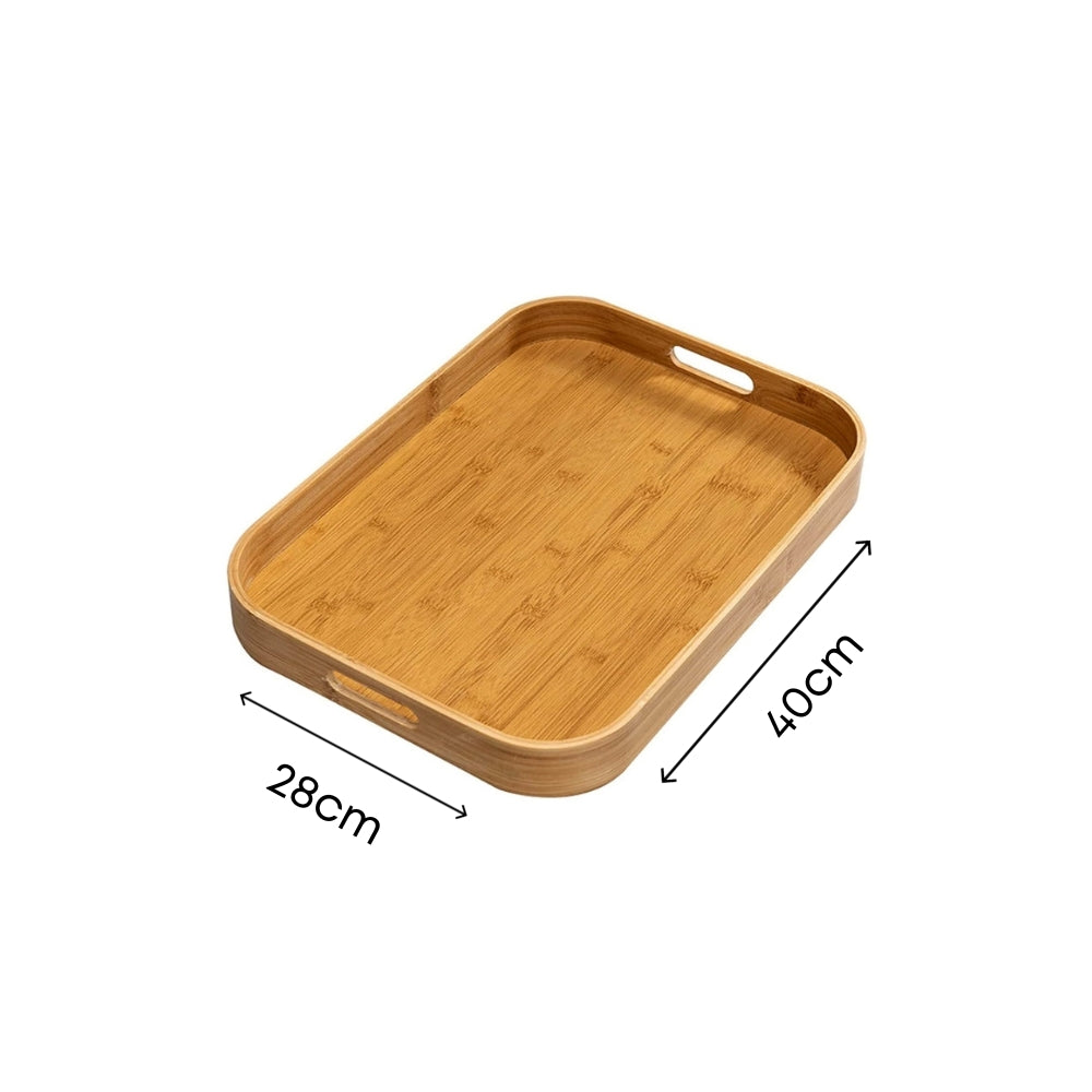 Bamboo Rectangular Round Tea Tray Simple Wooden Storage Trays Hotel Home Breakfast Dessert Food Serving Tray Kitchen Supplies