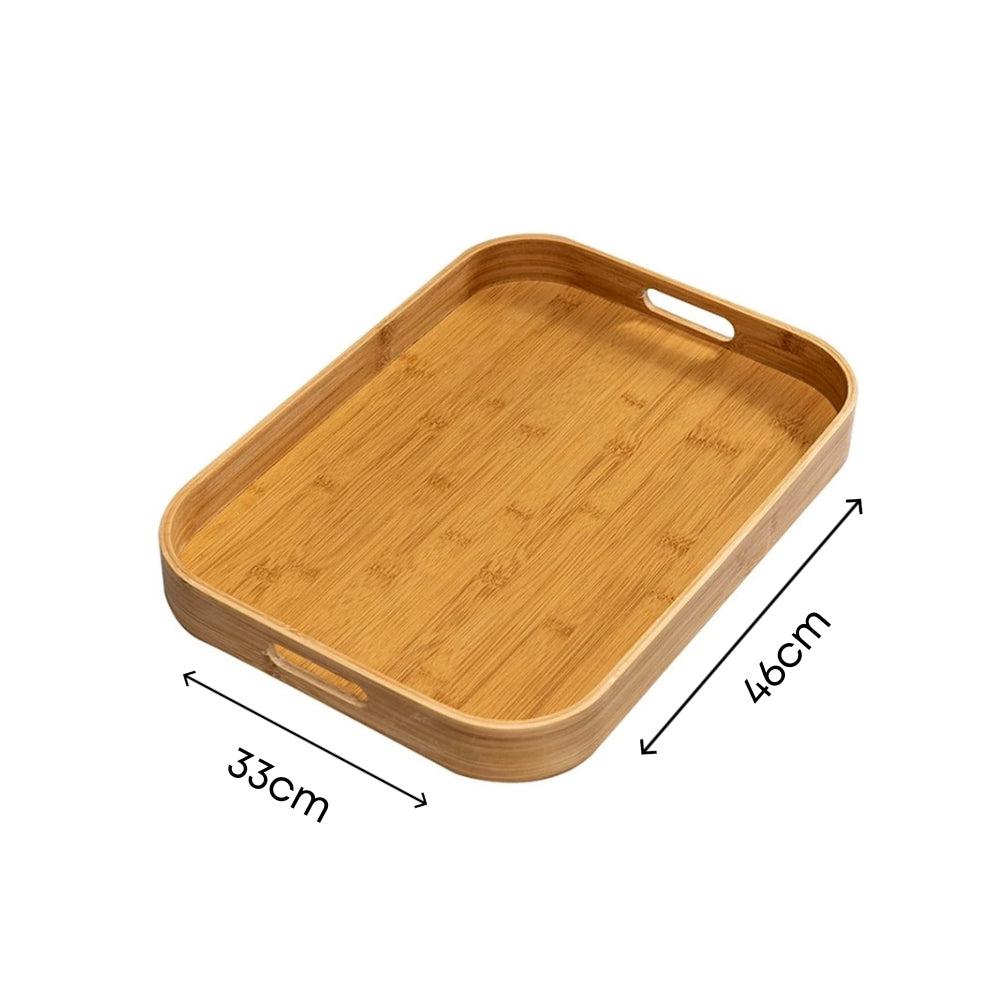 Bamboo Rectangular Round Tea Tray Simple Wooden Storage Trays Hotel Home Breakfast Dessert Food Serving Tray Kitchen Supplies