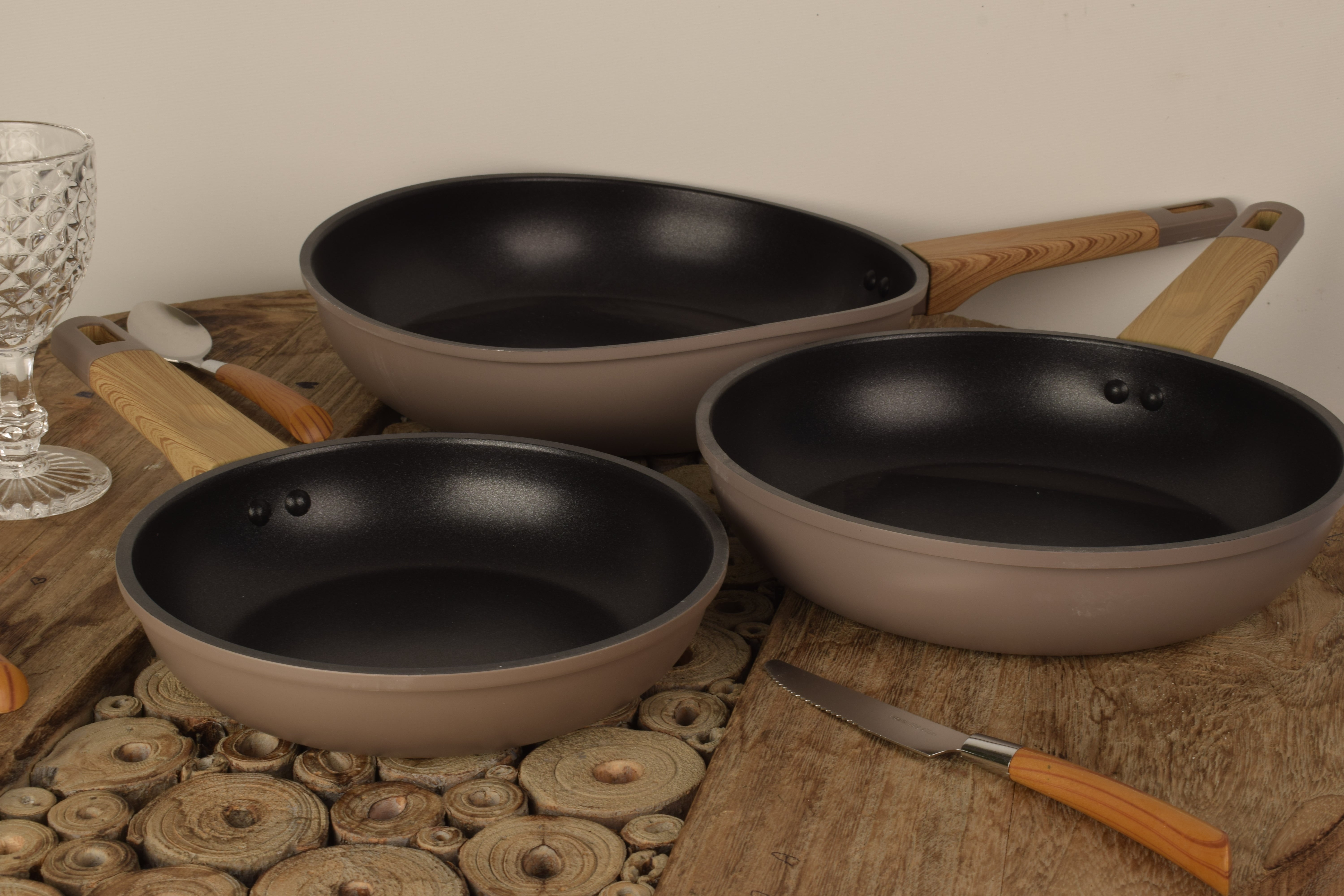 Baroly Nonstick Fry Pan Set 3 Piece 20, 24, 28cm