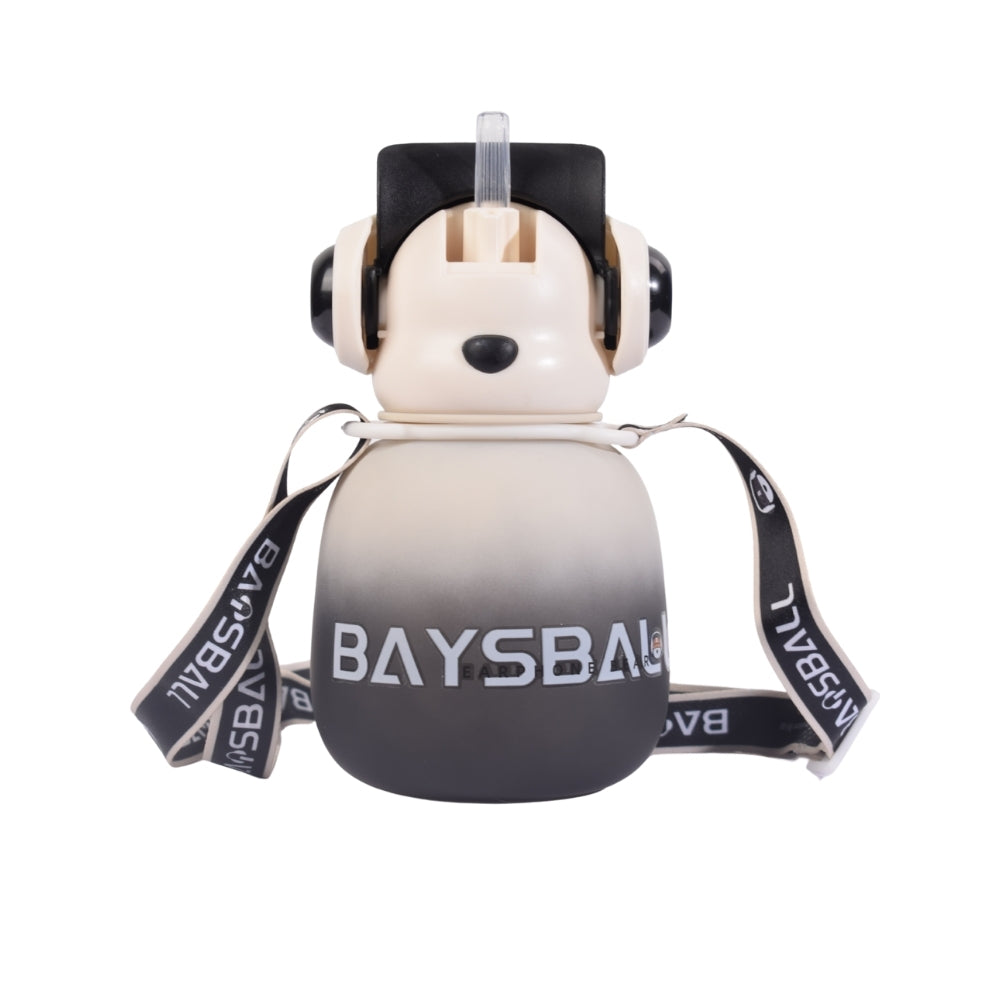 Baysball Bear-Themed Kids Water Bottle with Stra