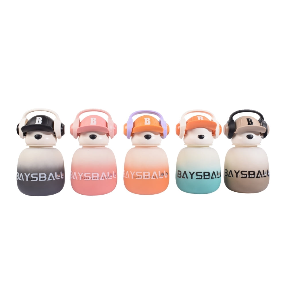 Baysball Bear-Themed Kids Water Bottle with Stra