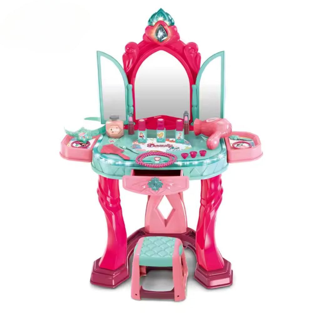 Beauty Artist Makeup Kids Toy Dressing Table With Light