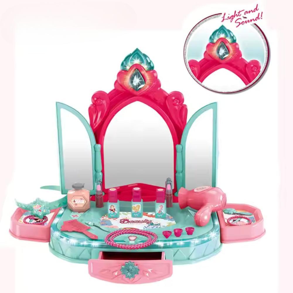 Beauty Artist Makeup Kids Toy Dressing Table With Light