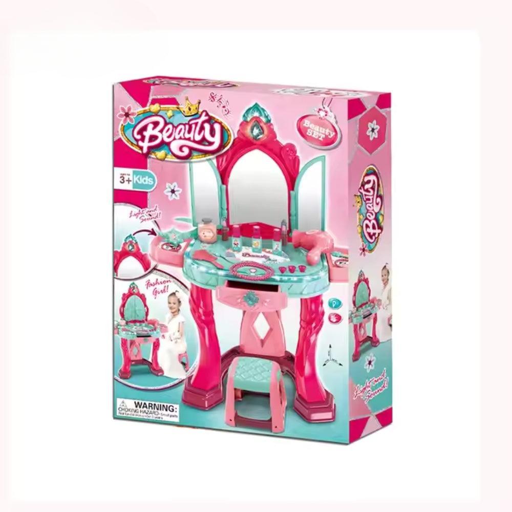 Beauty Artist Makeup Kids Toy Dressing Table With Light